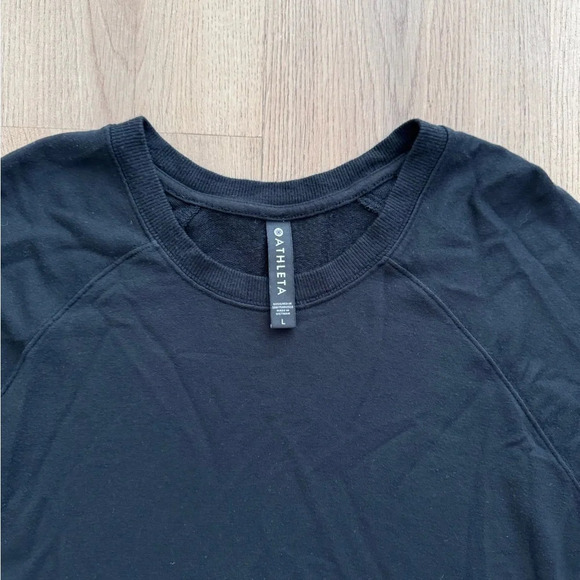 Athleta Black Crewneck Long Sleeve - Picture 2 of 4